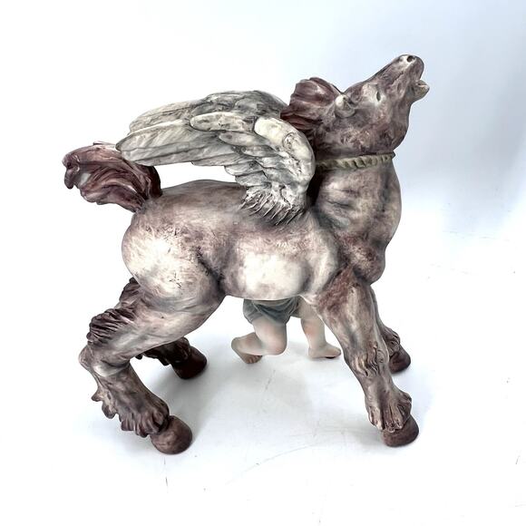 Vintage Murmac Italian Porcelain Pegasus and Cherub Figurine Statue 9.5" - Picture 7 of 10